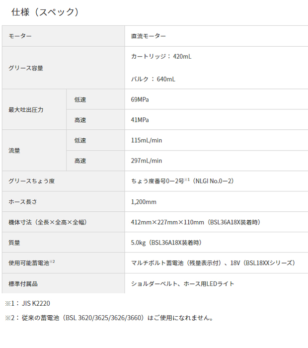 HiKOKI 18Vコードレスグリースガン AL18DA