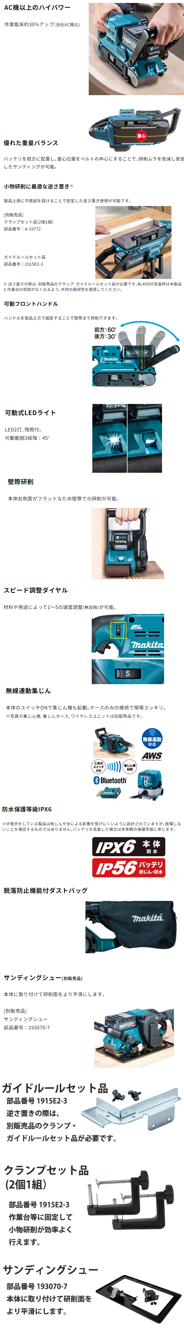 マキタ 40Vmax充電式ベルトサンダ BS001G