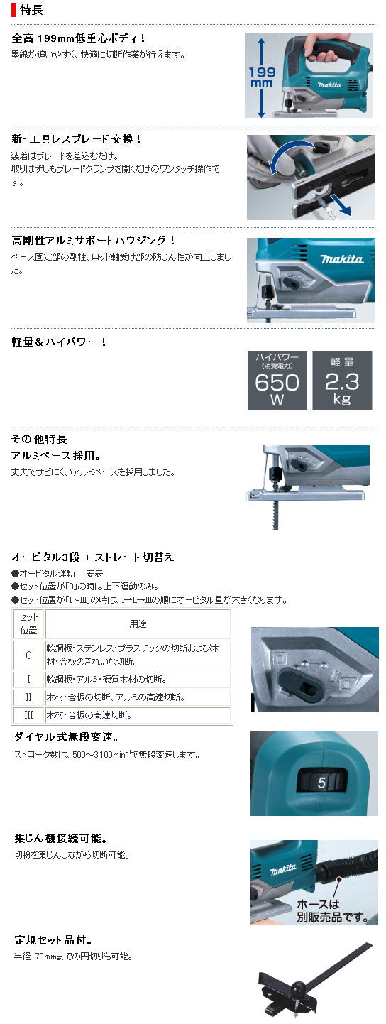 マキタ　ジグソー　JV0600K