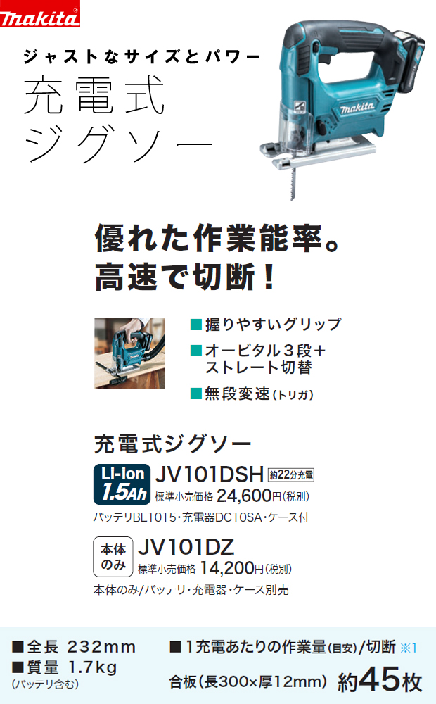 マキタ 充電式 ジグソー 10.8V - ネイルチップ/付け爪